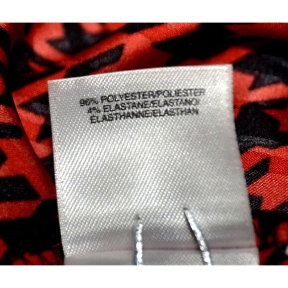 Jones New York Red Black Retro Houndstooth Button Up Blouse Top Size 12 Career - Picture 9 of 10